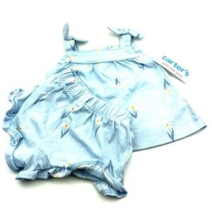 Carter's Baby Outfit Set Size 3m Girls Matching 2pc Flowers Summer Children Kids